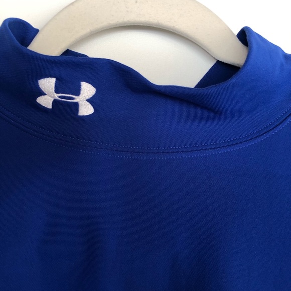 Under Armour XL Fitted Blue Mock Turtleneck Layer - Picture 6 of 9